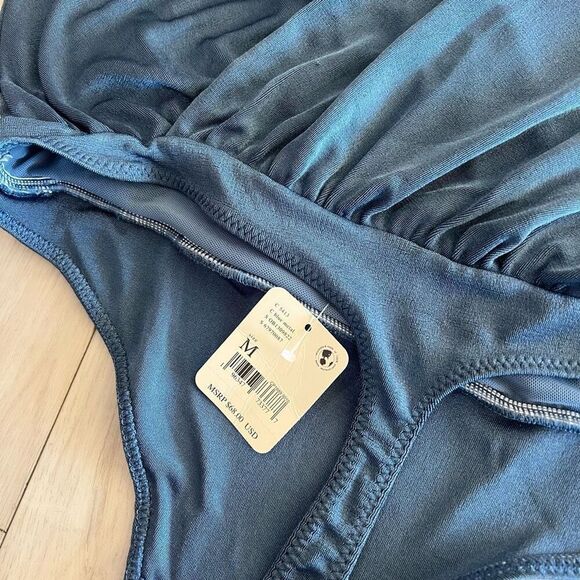 Free People Night Owl Bodysuit Blue Metal size M - Picture 5 of 8